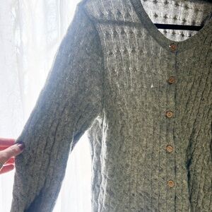 Gray Cable Knit wool Sweater appleseed Womens XL